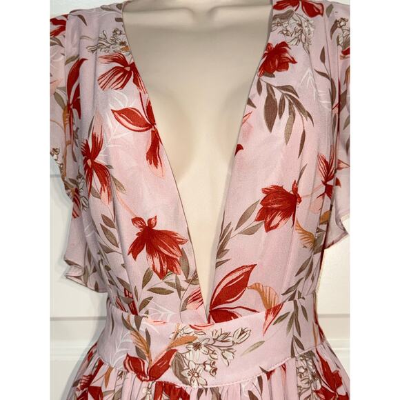 Pink Lily Pink and Red Floral Maxi Dress, Women's Size S - Picture 4 of 12